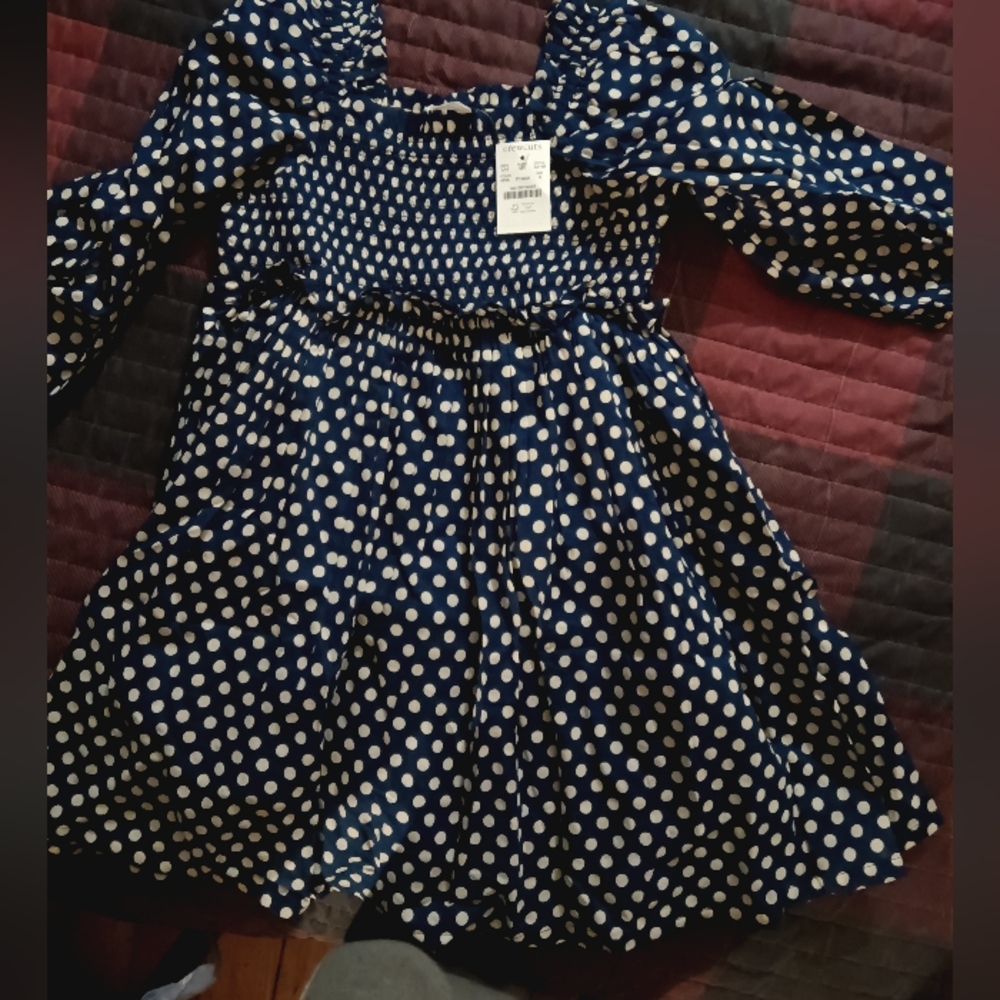 Girls' smocked puff-sleeve dress in voile